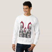 Sweatshirt Noël de famille de panda (Devant entier)