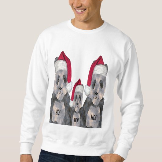 Sweatshirt Noël de famille de panda (Devant)