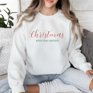 Sweatshirt Noël de famille personnalisé Rouge & Vert Fêtes de