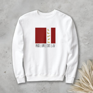 Sweatshirt Noël de la chatte en or rouge moderne