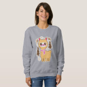 Sweatshirt Noël de Noël Kawaii Llama (Devant entier)