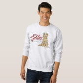 Sweatshirt Noël de retriever doré de vacances (Devant entier)