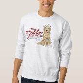 Sweatshirt Noël de retriever doré de vacances (Devant)