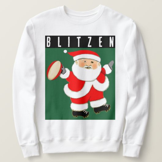 Sweatshirt Noël de rugby drôle de vacances (Design devant)