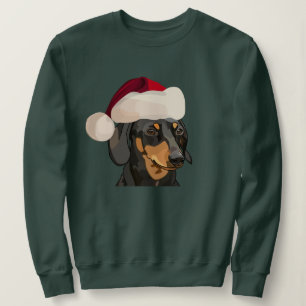 Sweatshirt Noël de teckel de Père Noël