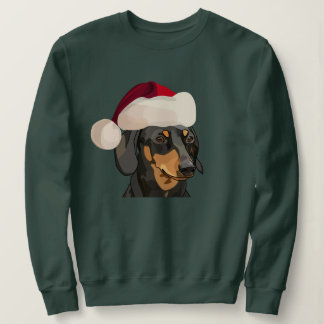 Sweatshirt Noël de teckel de Père Noël