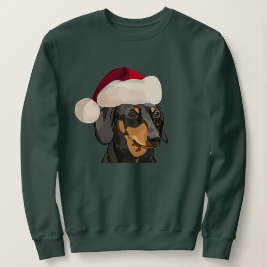 Sweatshirt Noël de teckel de Père Noël (Design devant)