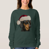 Sweatshirt Noël de teckel de Père Noël (Devant)