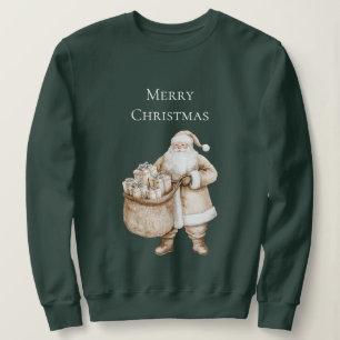 Sweatshirt Noël de voiture rose Père Noël