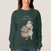 Sweatshirt Noël de voiture rose Père Noël (Devant)