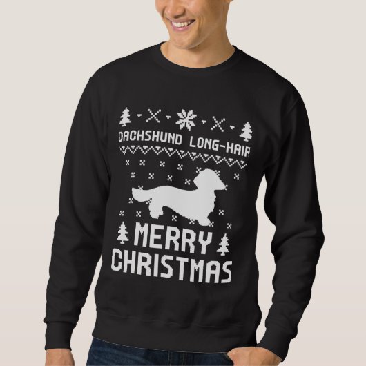 Sweatshirt Noël des cheveux Dachshund (Devant)