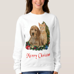 Sweatshirt Noël des chiots et chaton