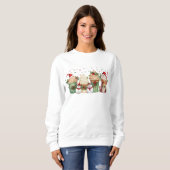Sweatshirt Noël des femmes Snowman Café Noël (Devant entier)