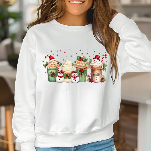 Sweatshirt Noël des femmes Snowman Café Noël