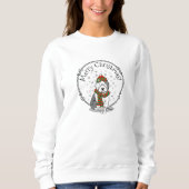 Sweatshirt Noël d'hiver Vieux anglais Chien de mouton gris 1  (Devant)