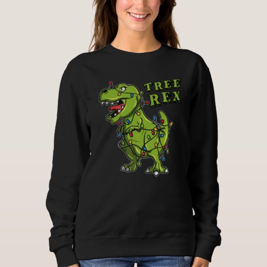 Sweatshirt Noël Dinosaure Arbre Rex Cotume de Noël Pajam (Devant)