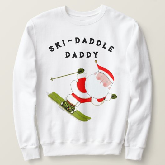 Sweatshirt Noël drôle de ski sur neige (Design devant)