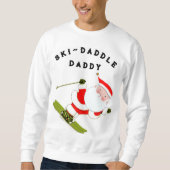 Sweatshirt Noël drôle de ski sur neige (Devant)