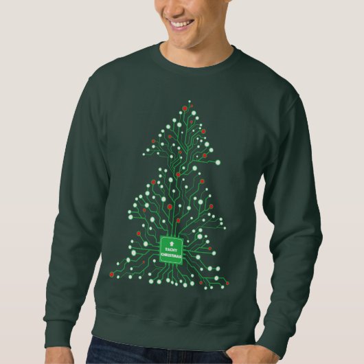 Sweatshirt Noël drôle de style moche techy (Devant)