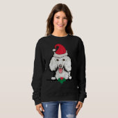 Sweatshirt Noël du chien de caniche (Devant entier)