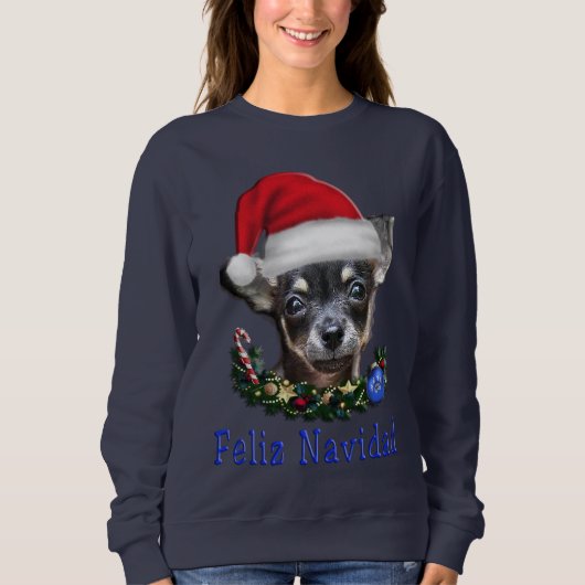 Sweatshirt Noël du Chihuahua (Devant)