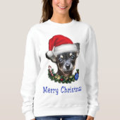 Sweatshirt Noël du Chihuahua (Devant)