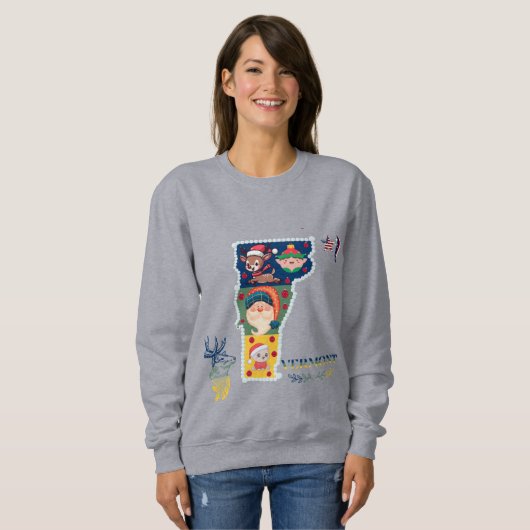 Sweatshirt Noël du Vermont (Devant entier)
