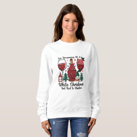 Sweatshirt Noël du vin drôle (Devant entier)