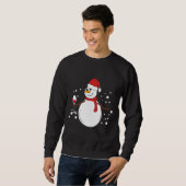 Sweatshirt Noël du vin rouge Snowman (Devant entier)