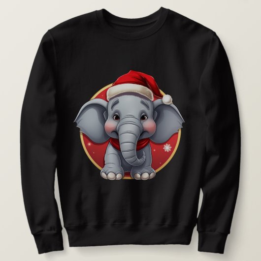 Sweatshirt Noël éléphant (Design devant)