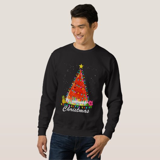 Sweatshirt Noël En Juillet Design Été Melon Noël Tr (Devant entier)