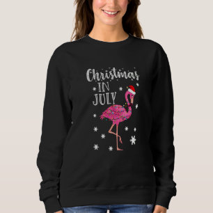 Sweatshirt Noël En Juillet Flamant rose À Santa Hat Enfants T