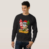 Sweatshirt Noël En Juillet Père Noël Hawaiian Surfing Pour Su (Devant entier)