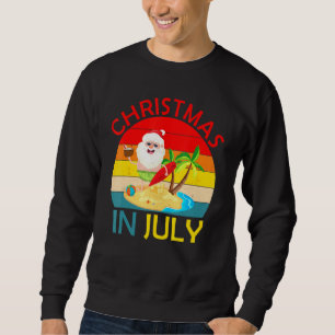 Sweatshirt Noël En Juillet Santa Claus Beach
