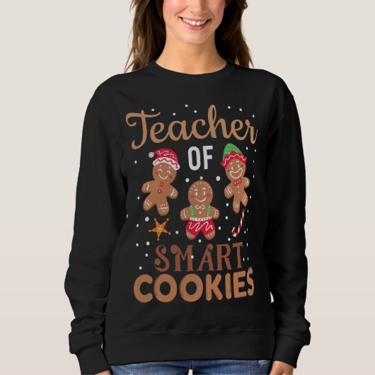 Sweatshirt Noël Enseignant Cute Gingerbread Cookies (Devant)