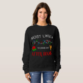 Sweatshirt Noël Familial Le Plus Sûr À Payer Après Din (Devant entier)