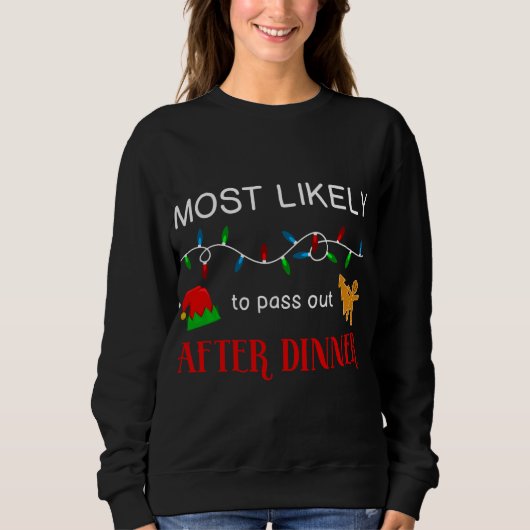 Sweatshirt Noël Familial Le Plus Sûr À Payer Après Din (Devant)