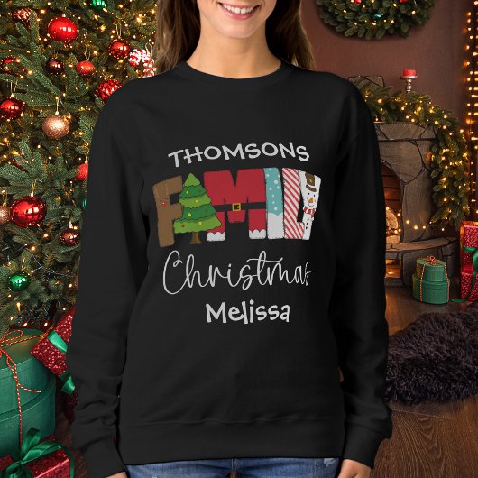 Sweatshirt Noël familial moderne