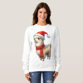 Sweatshirt Noël festif mignonne Llama (Devant entier)