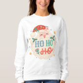 Sweatshirt Noël festif Retro Ho Ho Ho Père Noël (Devant)