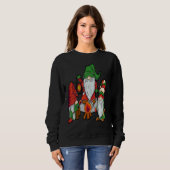 Sweatshirt Noël Festif Vert Et Rouge Gnome Scandinave (Devant entier)