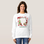 Sweatshirt Noël Folk Whimsey Nom personnalisé (Devant entier)