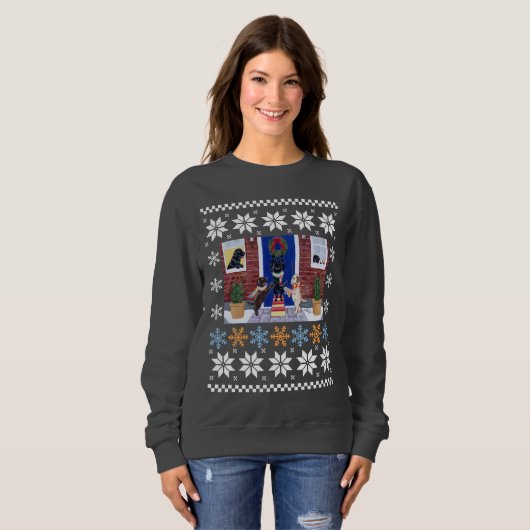 Sweatshirt Noël Fun Labradors laide (Devant entier)