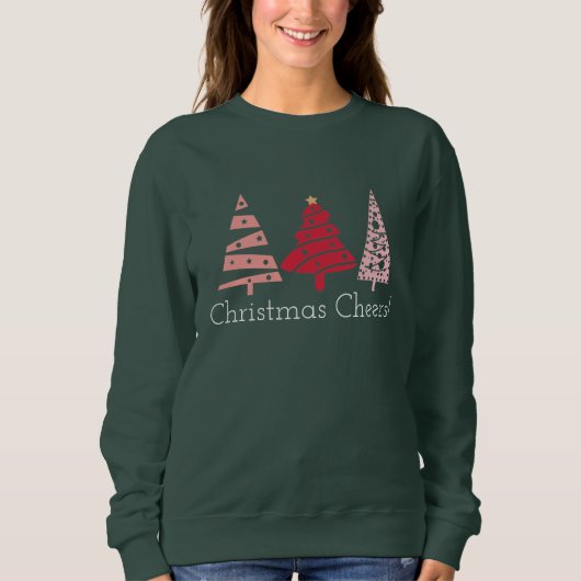 Sweatshirt Noël Fun Pink Xmas Trees (Devant)