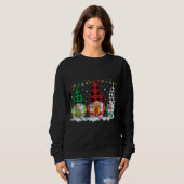 Sweatshirt Noël Gnomes Buffalo Plaid Rouge Blanc Vert Xma (Devant entier)