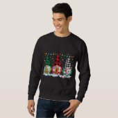 Sweatshirt Noël Gnomes Buffalo Plaid Rouge Blanc Vert Xma (Devant entier)