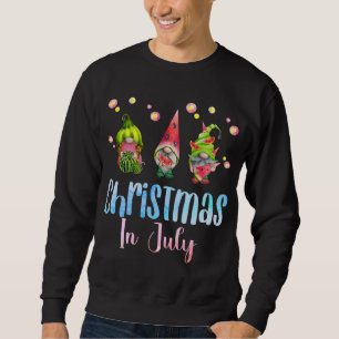 Sweatshirt Noël Gnomes drôle en juillet pastèque Noël