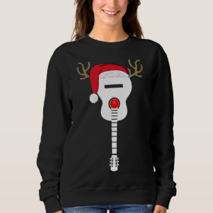 Sweatshirt Noël Guitare santa chapeau rennes