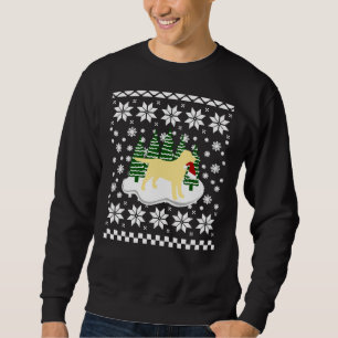 Sweatshirt Noël Jaune Labrador Silhouette Santa Hat