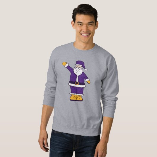 Sweatshirt noël jaune pourpre santa claus (Devant entier)